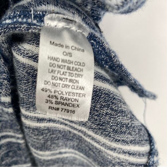 Anthropologie Saturday Sunday Barlia Blue striped Kimono One Size Front Pockets - Picture 5 of 6